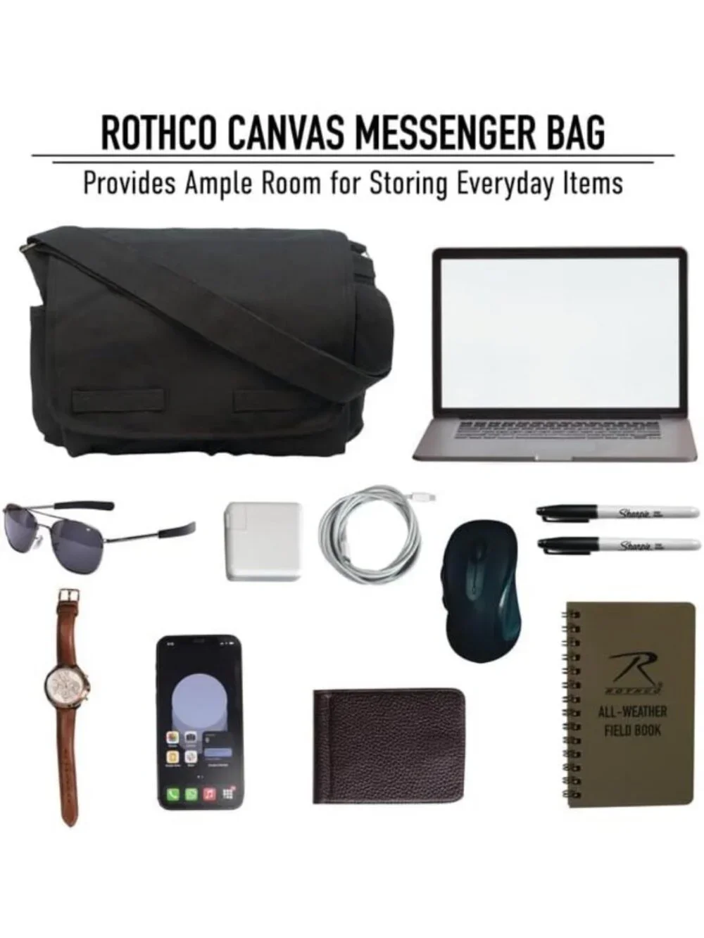 Stylish Classic Canvas Messenger Bag - Durable, Versatile, Perfect for Travel
